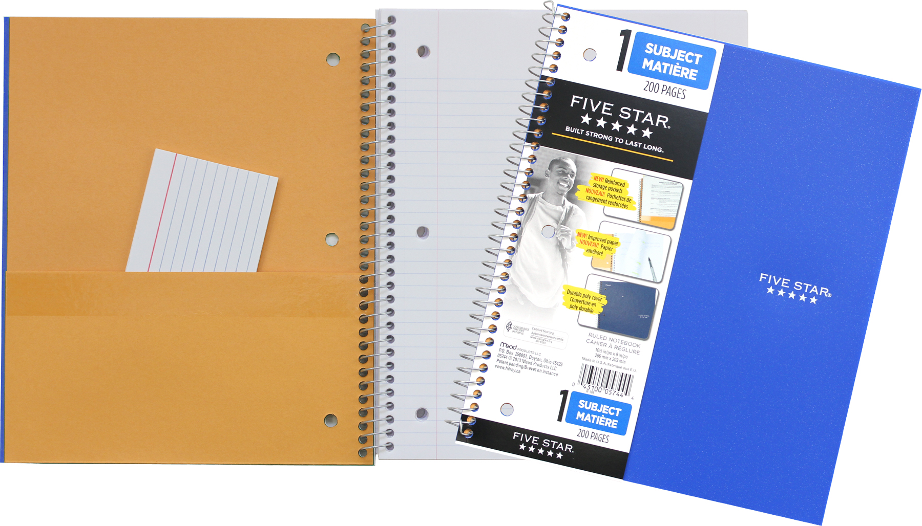 Five Star Wirebound, 1Subject Notebook, 101/2" X 8", 100 Sheets