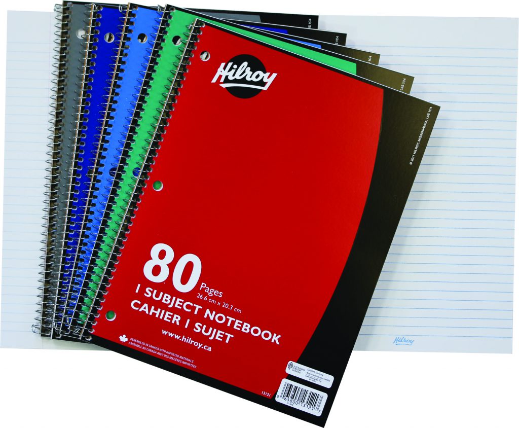 Hilroy 80pg Coil Notebook, 3 Hole With Margin, 1 Subject - ACCO Canada