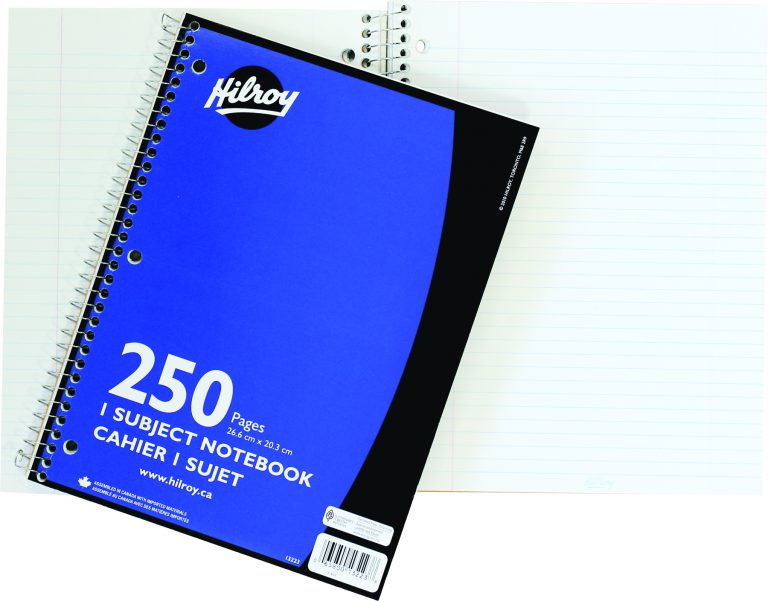 Hilroy 250pg Coil Notebook, 3 Hole With Margin, 1 Subject - ACCO Canada