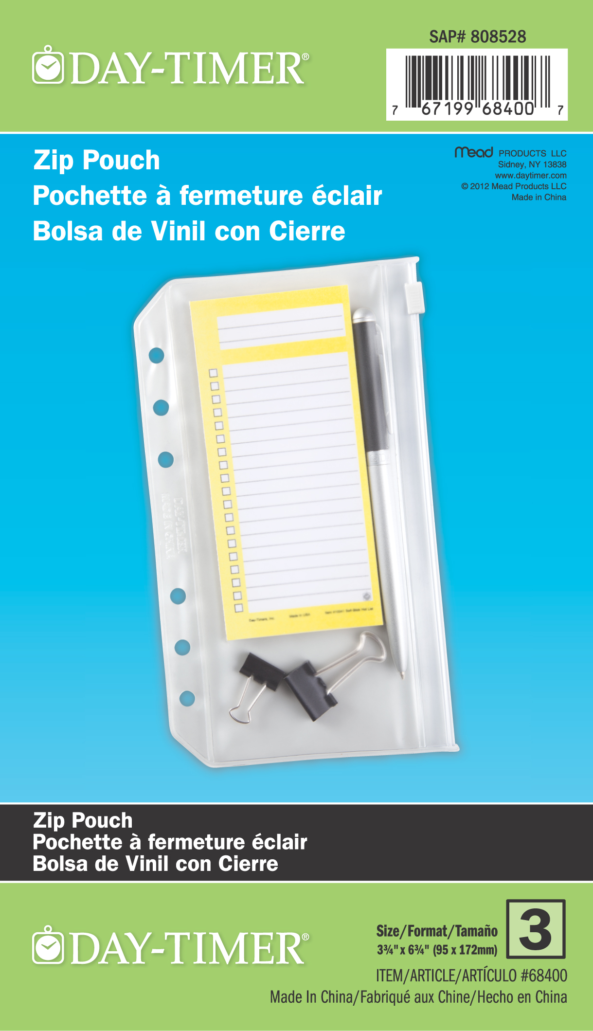 DayTimer® Vinyl Zip Pouches Portable ACCO Canada