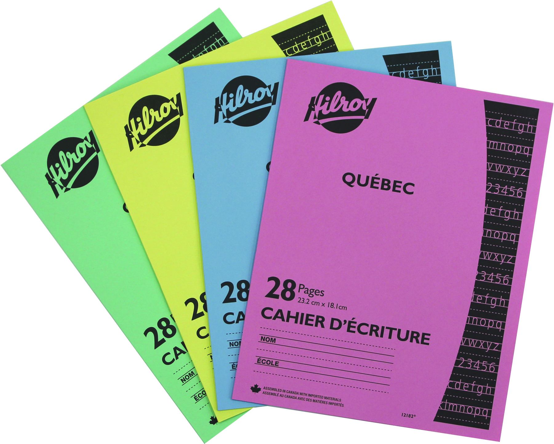 Hilroy School Exercise Book, 80 Pages, 8mm Ruled With Margin, Assorted Colors, Pack Of 20