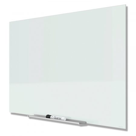 Quartet InvisaMount Magnetic Glass White Surface Frameless Marker Board, 39 x 22 inch