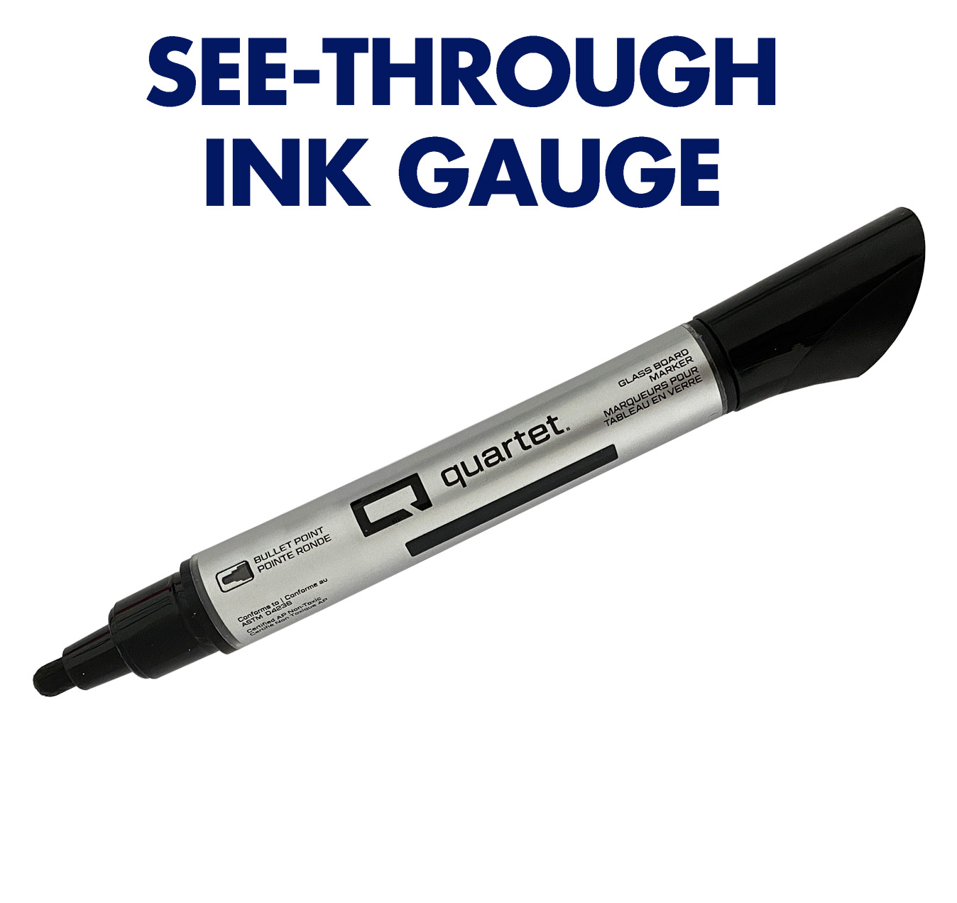 Quartet® Premium Glass Board Markers, Bullet Tip, Black 12Pack ACCO