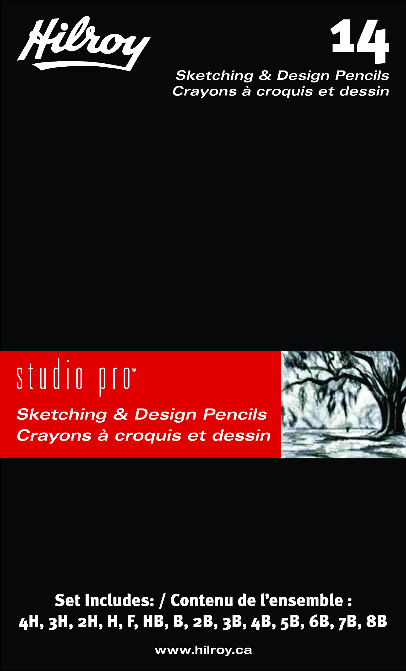 Studio Pro Sketch and Design Pencils, 14-Count, Various Lead Degrees ...