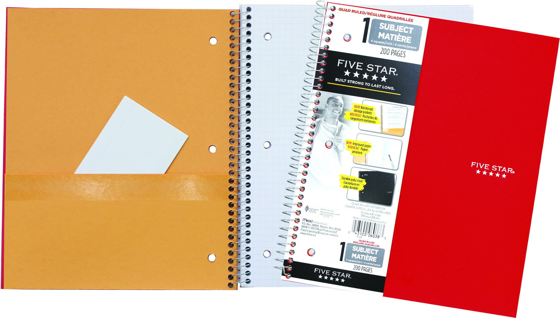 FIVE STAR WIREBOUND 1SUBJECT NOTEBOOK, 11"X 81/2"., 100 SHEETS ACCO