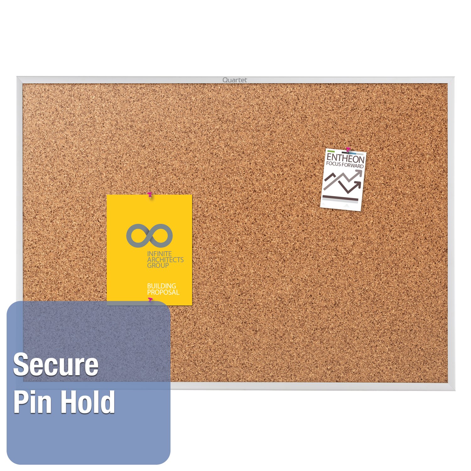 Quartet® Standard Cork Bulletin Board, Aluminum Frame, 4' x 3' ACCO