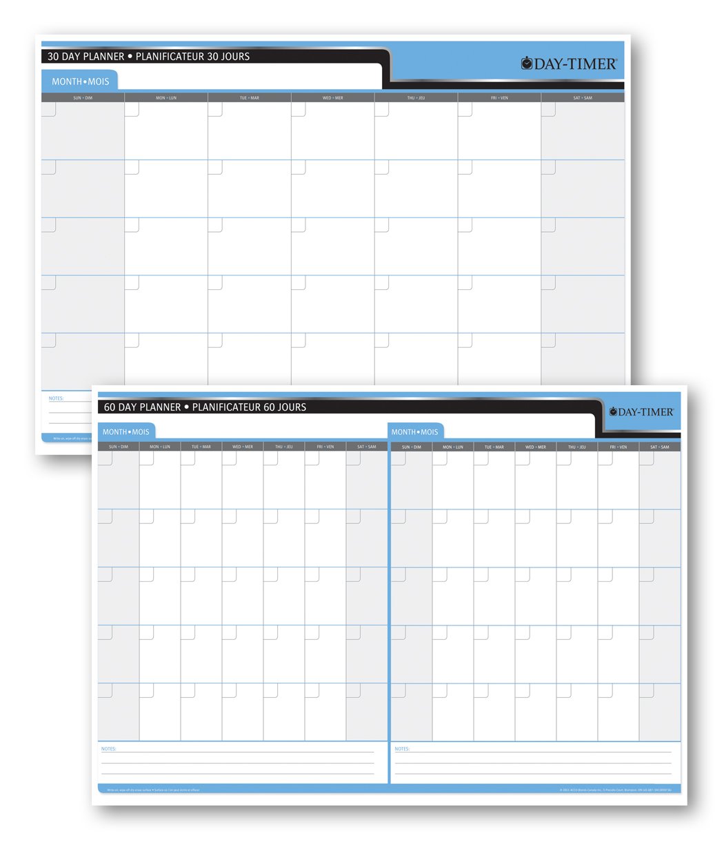 DAY-TIMER® Reversible Flex Planners - Undated, 30/60 Day - Bilingual ...