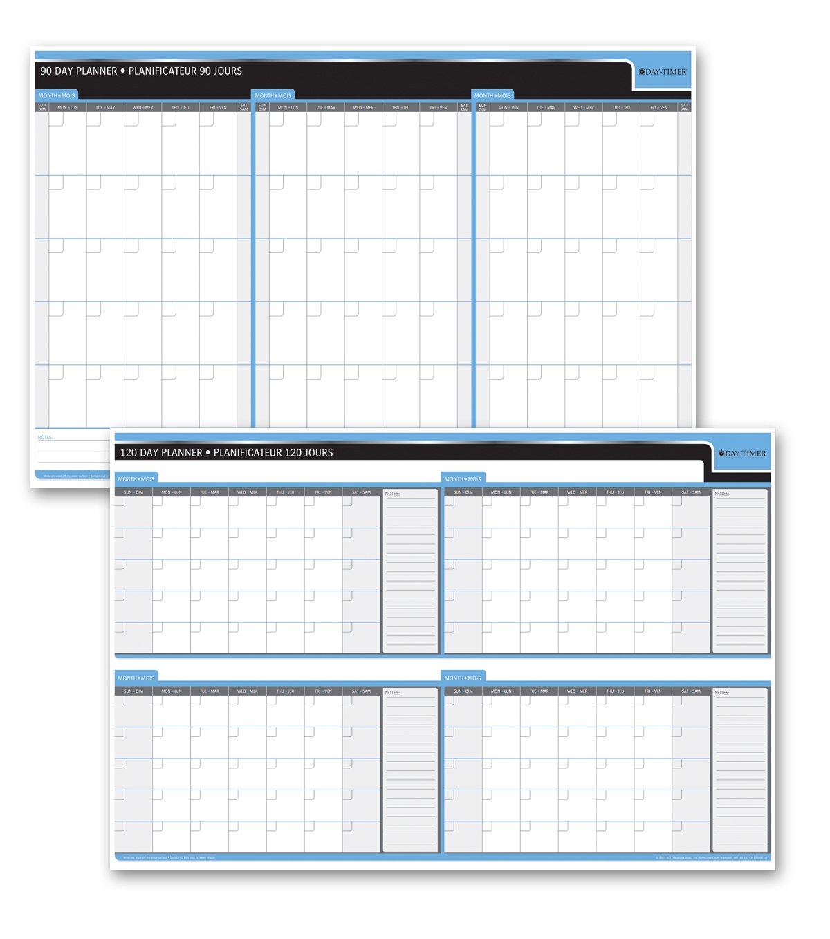 DAY-TIMER® Reversible Flex Planners - Undated, 90/120 Day - Bilingual ...
