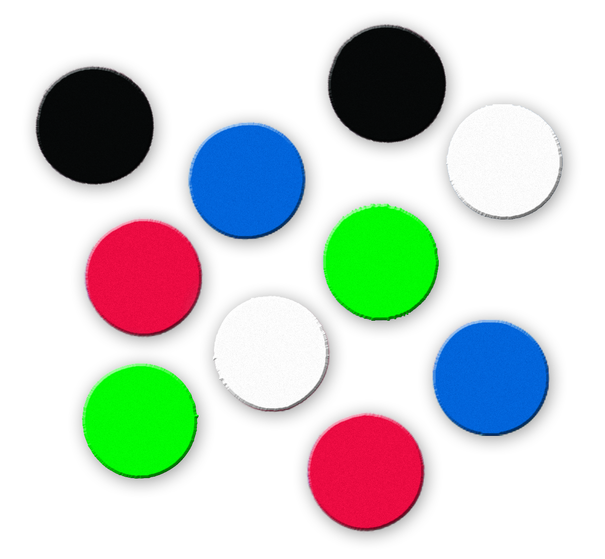 Quartet® Round Ceramic 1/2" Diameter, Assorted 20Pack ACCO