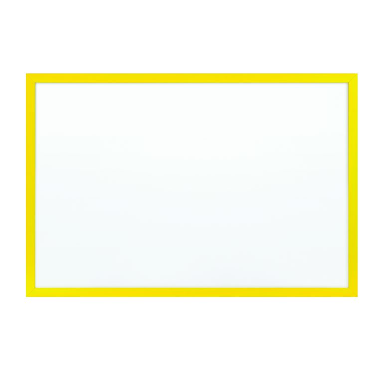 Industrial Porcelain DryErase Board, Yellow Aluminum Frame, 4