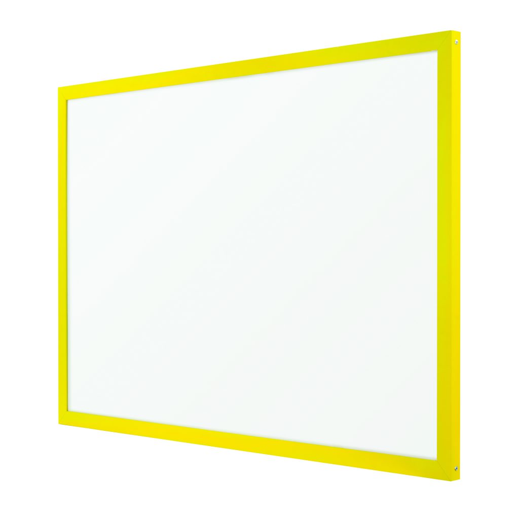 Industrial Porcelain DryErase Board, Yellow Aluminum Frame, 4