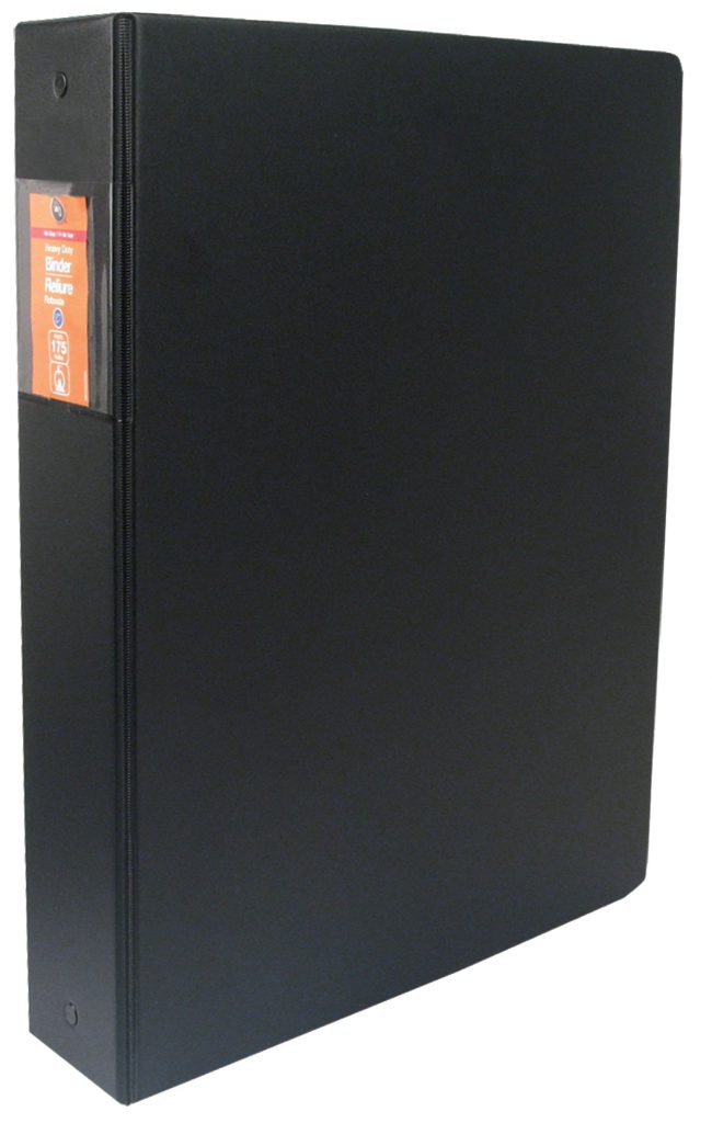 Heavy Duty Legal Size Binders Black, 375 Sheet Capacity, 2" Ring Size