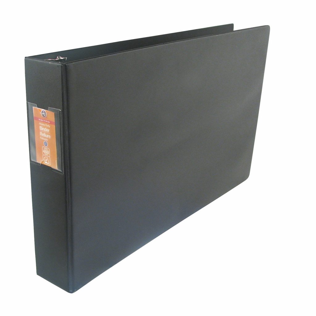 Heavy Duty Large Format DRing Binders Black, 480 Sheet Capacity, 2