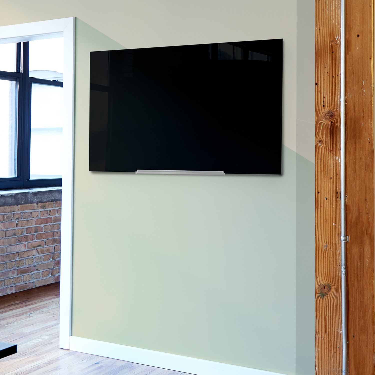 Quartet® InvisaMount™ Glass DryErase Board, 85" x 48", Black