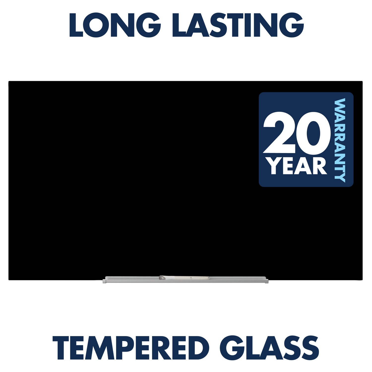 Quartet® InvisaMount™ Glass DryErase Board, 85" x 48", Black