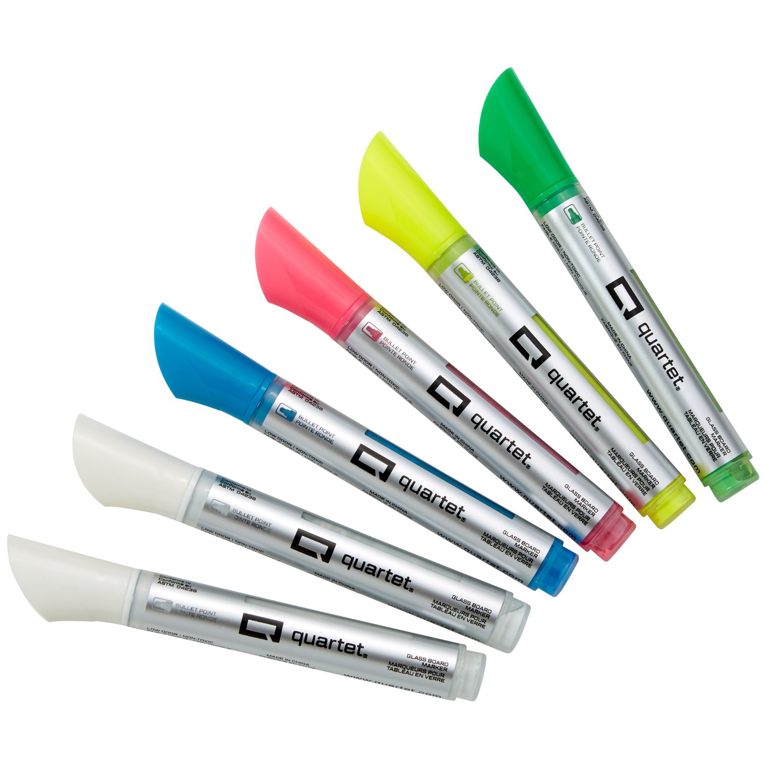 Quartet® Premium Glass Board DryErase Markers, White and Neon ACCO Canada