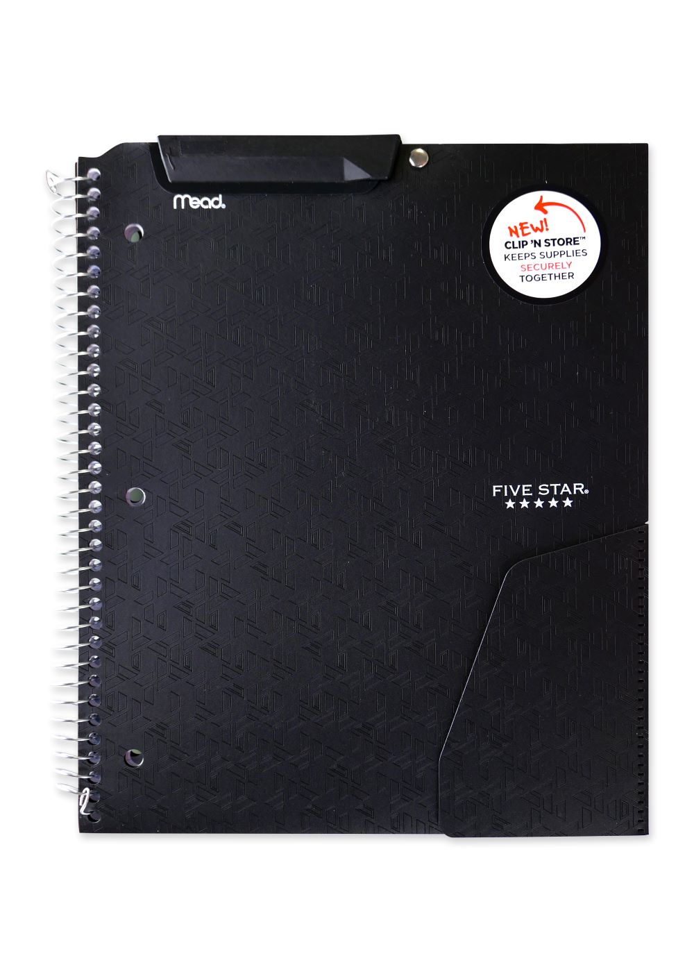 Five Star® Clip ‘N Store Notebook, Black ACCO Canada